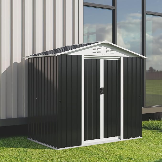 Outdoor Sheds 6FT x 4FT Outdoor Storage, Metal Anti-Corrosion Utility Tool House - Image 3