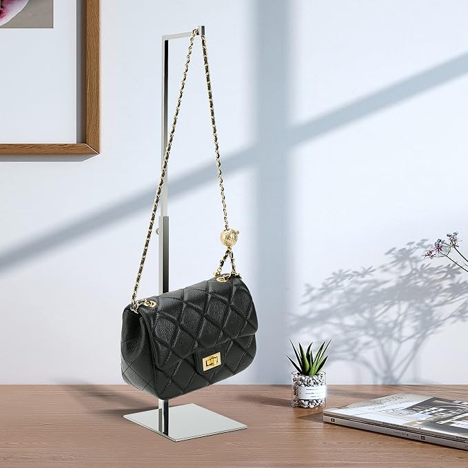 2 Pack Handbag Display Stands, Adjustable Height Stainless Steel Hanger Rack - Image 3