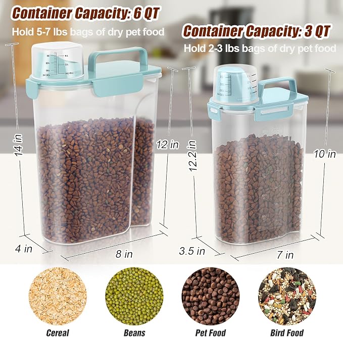 TBMax Dog Food Storage Containers 2 Pack 8 to10 Lbs, Airtight Pet Food - Image 2