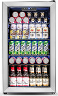 3.2 Cu.Ft Mini Fridge with Glass Door by Feelfunn