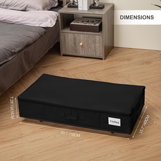 Under Bed Storage with Wheels, 2 Pack Under Bed Storage Containers with Label - Image 7