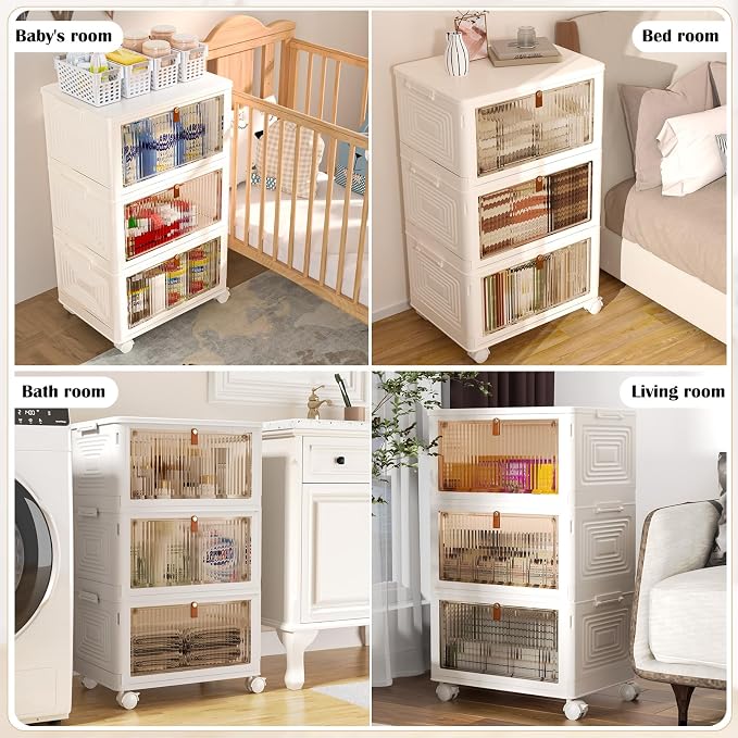 3 Tier Plastic Storage Bins - Image 2