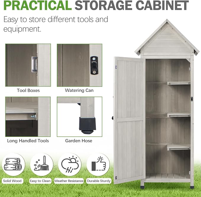 Wooden Outdoor Storage Cabinet - Image 6