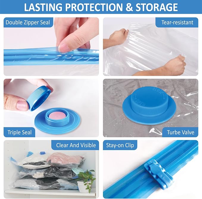 10 Pack Travel Vacuum Storage Bags - Image 6