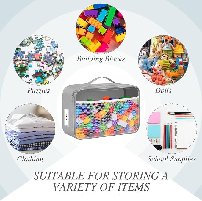 Abbylike 6 Pack Toy Storage Bag Bricks Building Set Car Toy Organization Bags - Image 3