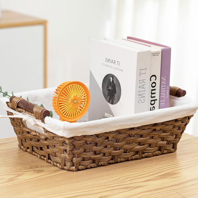 Basket - Wicker Storage Basket, Hand Woven Wicker Storage Basket - Image 3