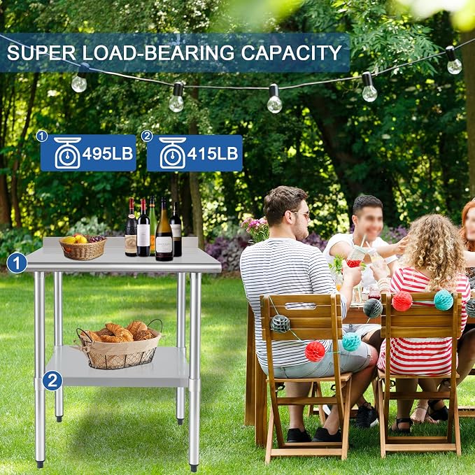 HARDURA Stainless Steel Table Prep & Work Table 24 x 36 Inches NSF Heavy Duty - Image 3