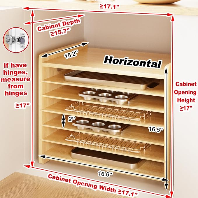7 Tier Wooden Cookie Sheet Organizer - Image 3