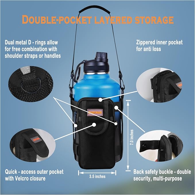 Water Bottle Holder with Strap - Image 3