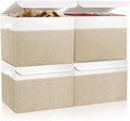 Large 22 Quart Linen Fabric Foldable Storage Bin Cube Organizer Basket by Bagnizer