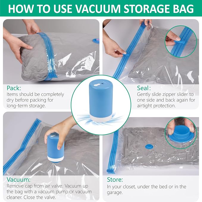 6 Pack Travel Vacuum Storage Bags - Image 7