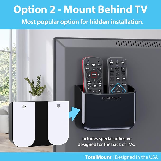 TotalMount Universal Remote Control Holder – Attaches to Wall or Back of TV – - Image 4