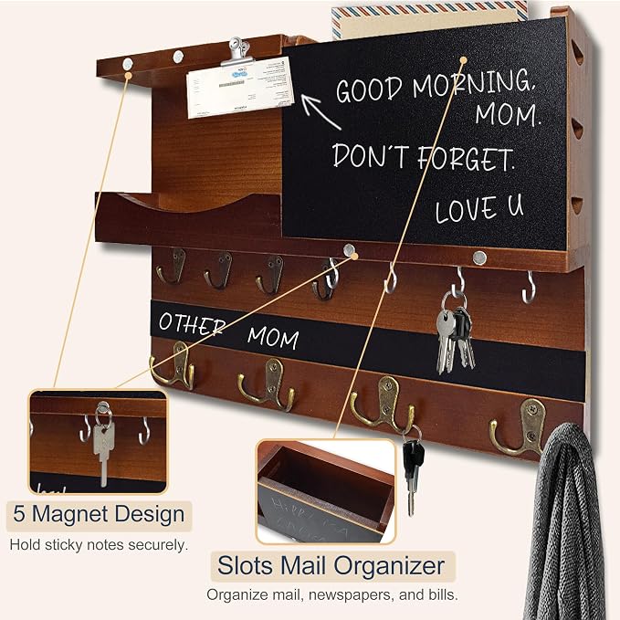 Key Holder for Wall Mount, Farmhouse Mail and Key Holder for Wall Hanger - Image 5