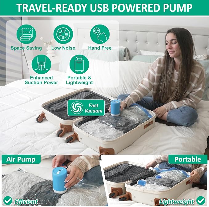 6 Pack Travel Vacuum Storage Bags - Image 3