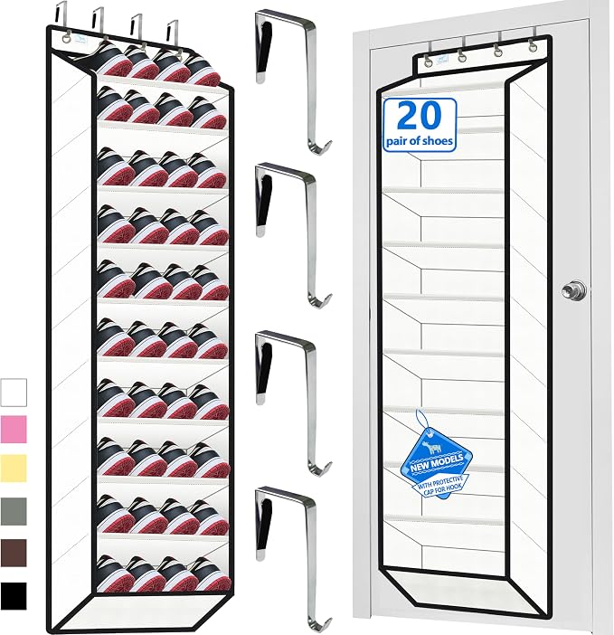 Over The Door Shoe Organizer, 70 Pounds Large Capacity, Heavy Duty-Extra Deep by Zebricolo