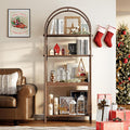 BREEZEHEAT 4-Tier Arched Bookshelf, Floor Standing Open Display Storage Shelf by BREEZEHEAT