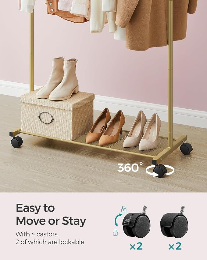 SONGMICS Clothes Rack with Wheels, Clothing Rack - Image 6