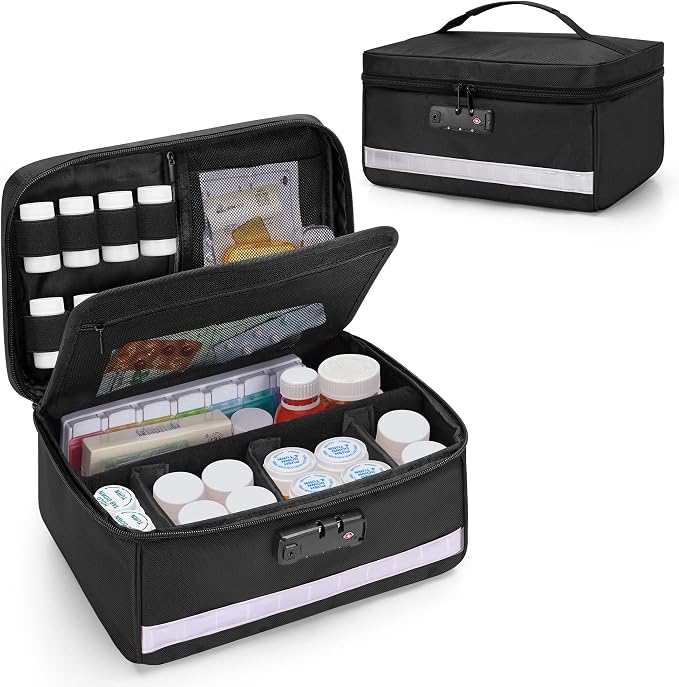Damero Locking Pill Bottle Organizer by Damero