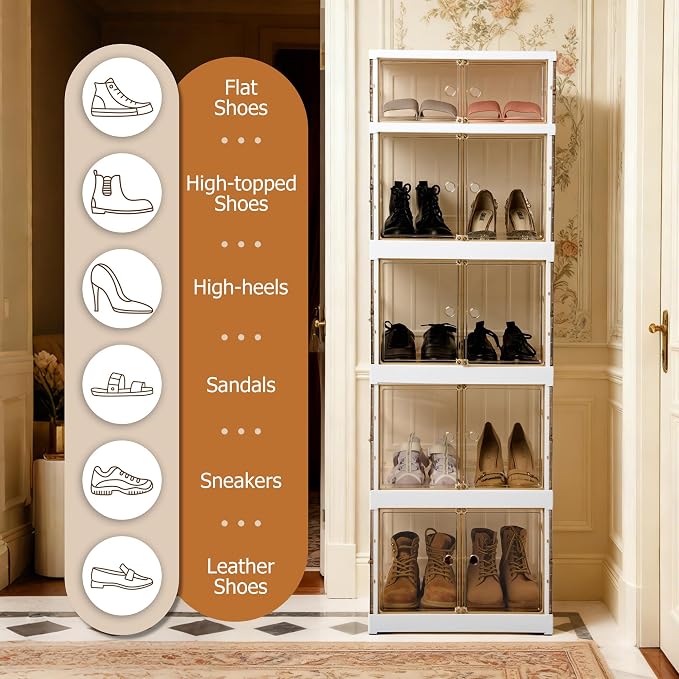 MGWILL Foldable Shoe Rack, Purse Organizers - Image 5