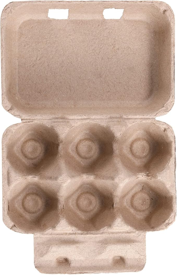 Half Dozen Egg Cartons 300 Pack, Blank Natural Pulp Box 6 Count - Image 7
