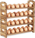 Wooden Egg Holder with 4 Layers/48-Hole, Stackable Wood Egg Rack Countertop by AOOHOOA