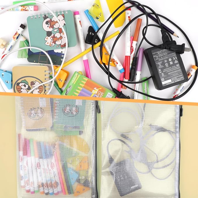 24 Pack A4 Mesh zipper pouch bags, Storage Bags, File Bags - Image 5
