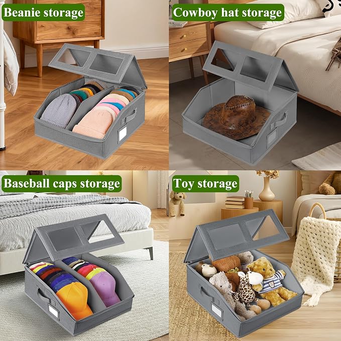Hat Storage for Baseball Caps-Holds Up to 24 Caps, Hat Organizer for Closet - Image 4
