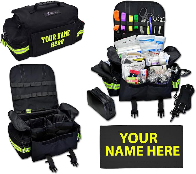 Lightning X Personalized First Responder EMT EMS Trauma Bag w/Stocked First Aid by LightningXProducts