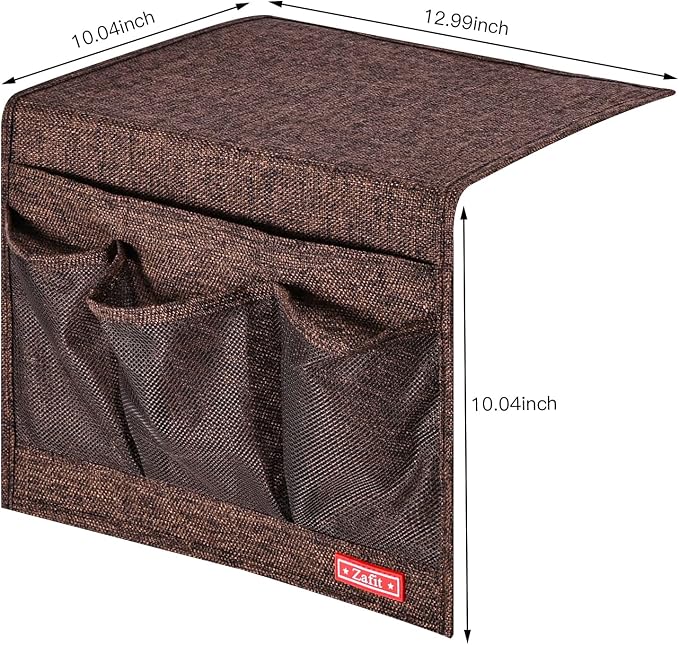 Linen 4 Pockets Bedside Caddy, Bedside Storage Organizer - Image 3
