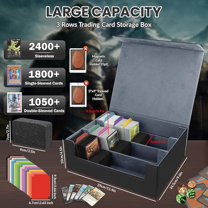 AOBOPLE Trading Card Storage Box, 1800+ Card Box Storage - Image 3