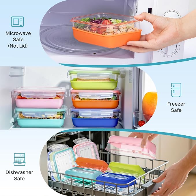 Vtopmart 5 Pack 28oz Glass Food Storage Containers Set - Image 7