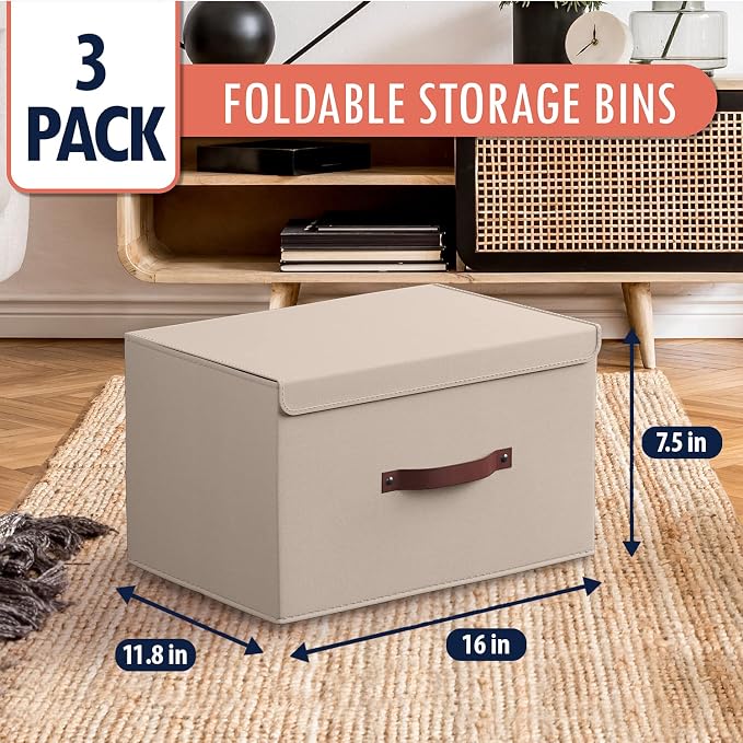 Ornavo Home 3 Pack Collapsible Storage Bins - Image 6