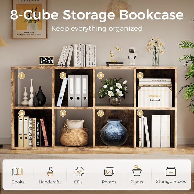 COMHOMA 8 Wood Cube Storage Organizer - Image 7
