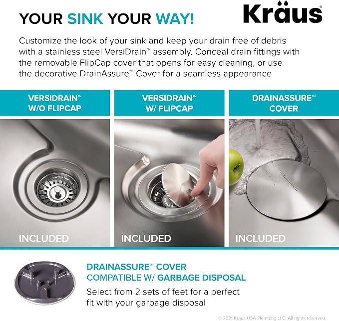 KRAUS Dex 33-Inch Undermount 50/50 Double Bowl TRU16 Gauge Stainless Steel - Image 3