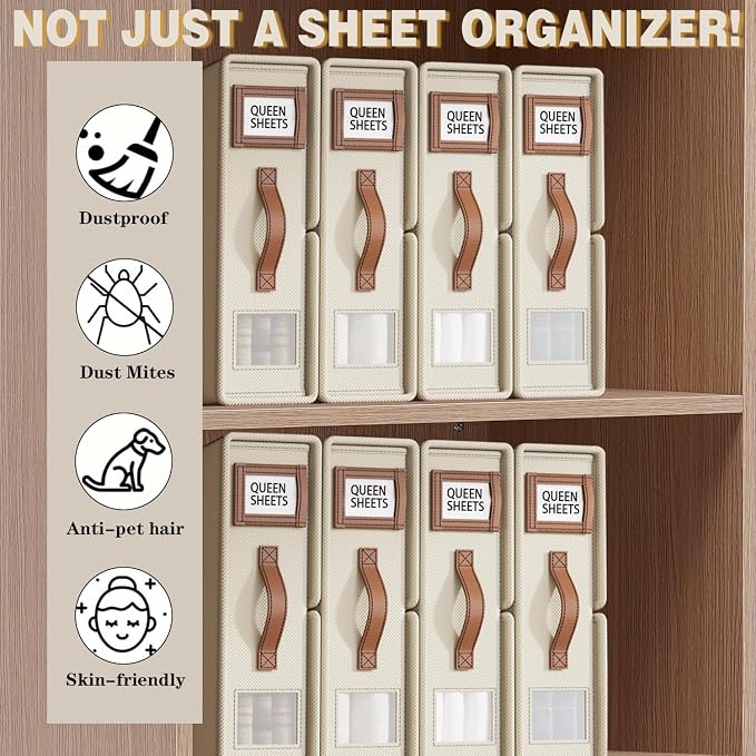 Bed Sheet Organizers and Storage – Foldable Linen Closet Organizers - Image 4