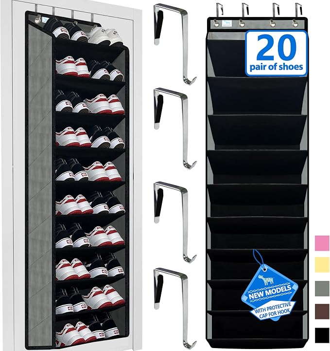 Shoe Organizer, 70 Pounds Large Capacity, 20-30-Pair Over The Door Shoe by Zebricolo