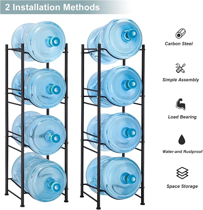 MOOACE 4-Tier Water Jug Rack, 5 Gallon Detachable Water Bottle Holder Organizer - Image 3
