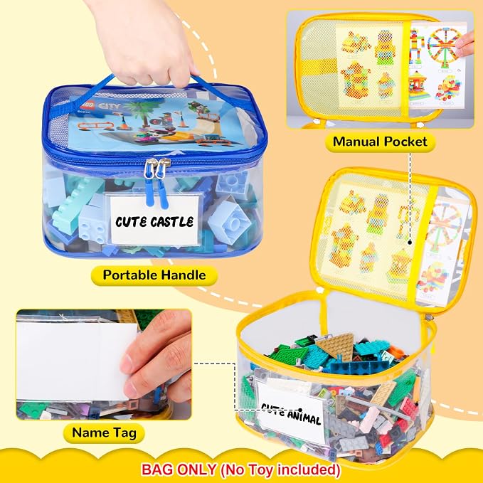 6 Pack Clear Toy Storage Bag - Image 3