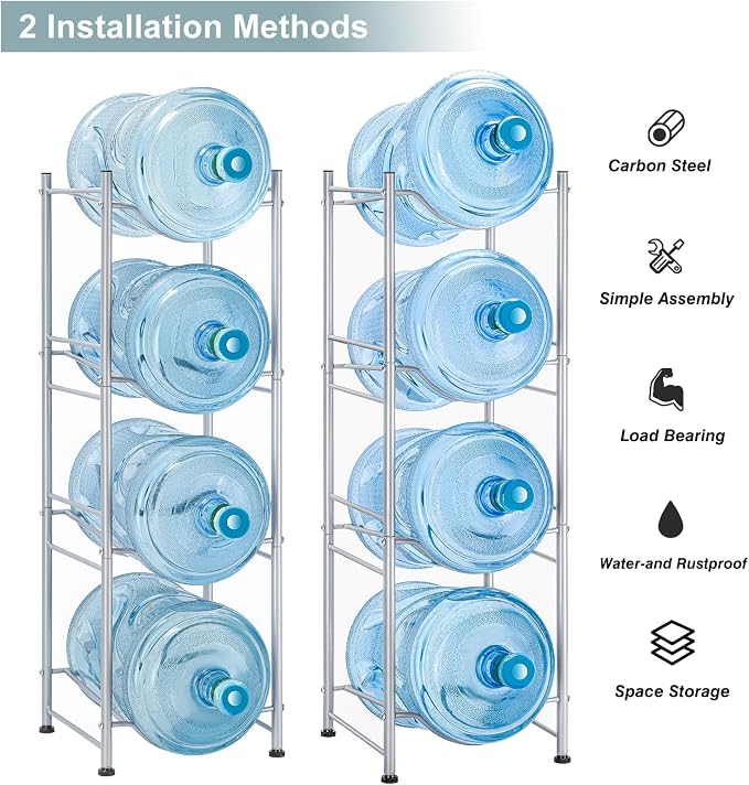 MOOACE 4-Tier Water Jug Rack, 5 Gallon Detachable Water Bottle Holder Organizer - Image 3