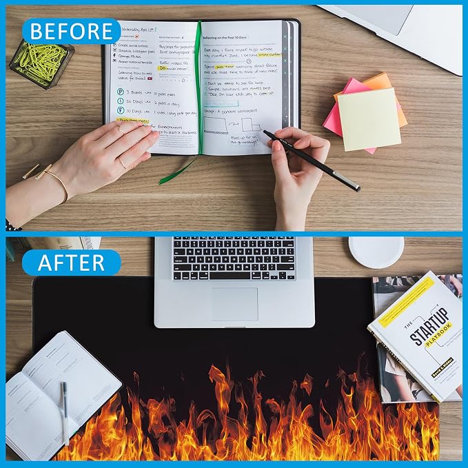 Fire Flames Large Gaming Mouse Pad, Waterproof Desk Mat - Image 6