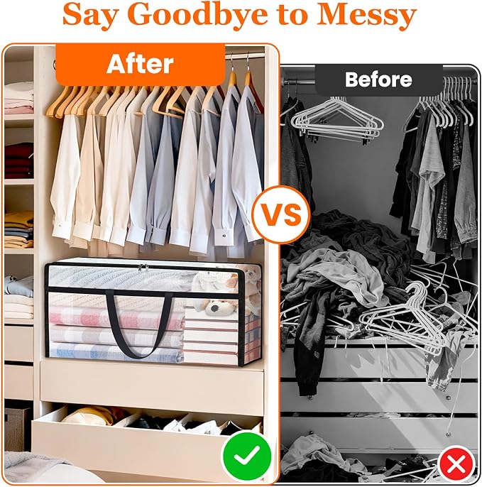 8 Pack Long Clear Storage Bags for Comforter, Clothes & Bedding, Plastic - Image 4