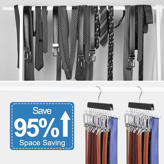 TOPIA HANGER 20 Hooks Belt Tie Hanger Space Saving - Image 2