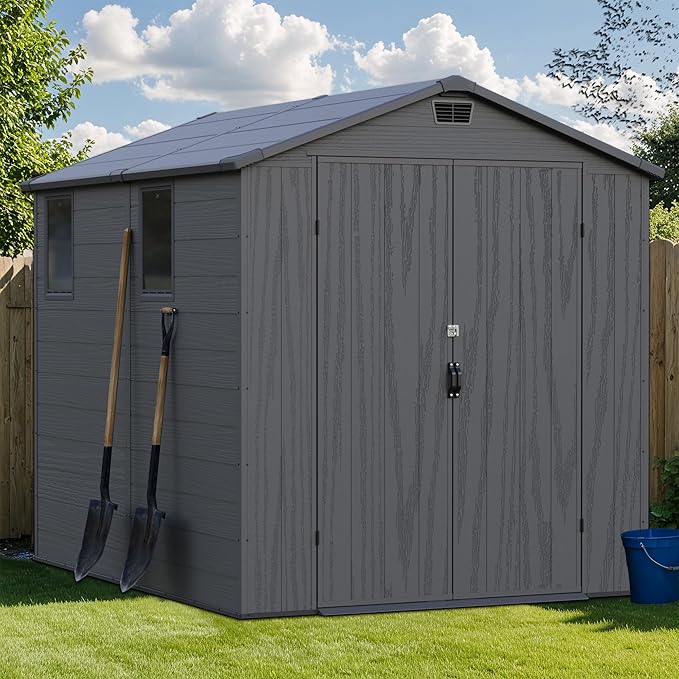 Greesum 6×8FT Plastic Outdoor Storage Shed by BuynowfromGreesum