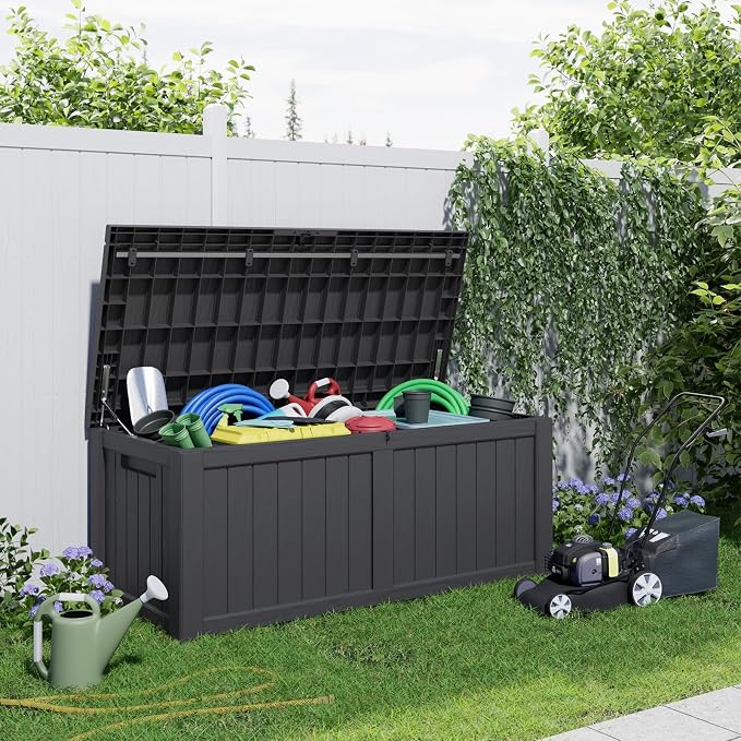 120 GallonOutdoor Storage Box, Resin Deck Boxes Waterproof, IndoorOutdoor Bin - Image 5