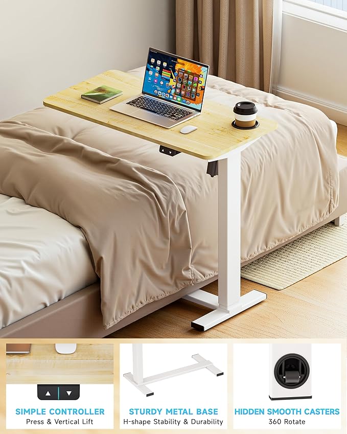 BIZUM Small Electric Standing Desk Bedside Table - Image 5