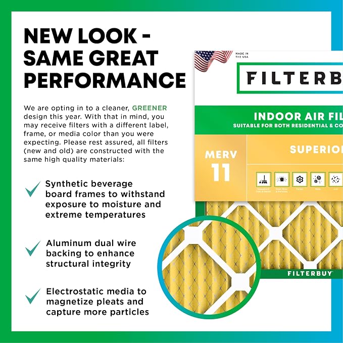 Filterbuy 21x21x5 Air Filter MERV 11 Superior Pet & Allergy Defense, - Image 3