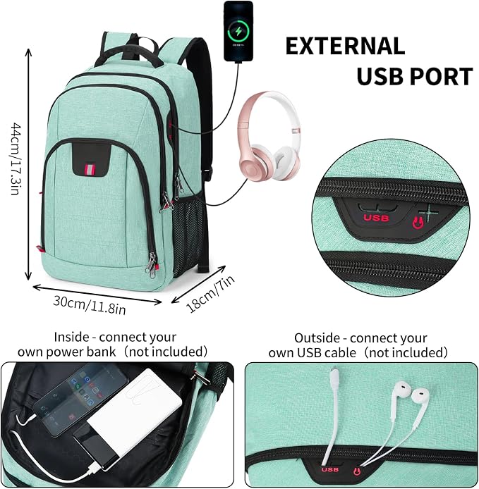 Della Gao Travel Laptop Backpack, Anti Theft Backpack - Image 2