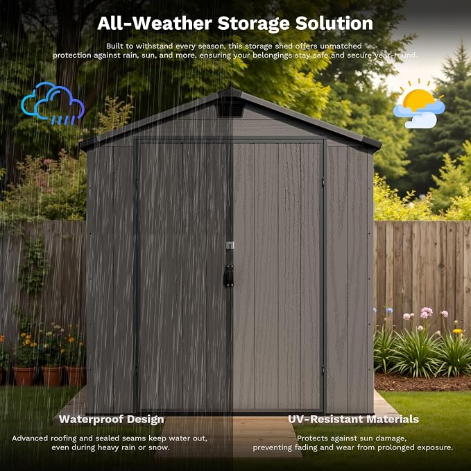 Patiowell 6x10FT Outdoor Storage Shed - Image 8