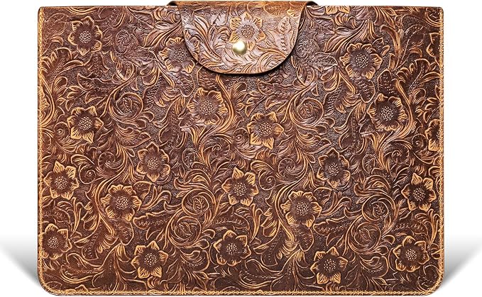 Genuine Leather Laptop Sleeve, Compatible by CPNVWA