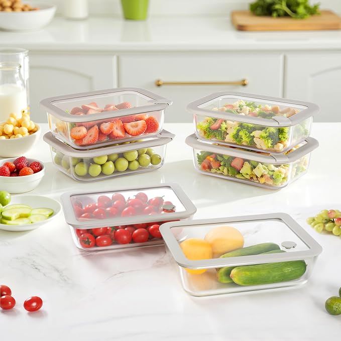 Glass Food Containers with Glass Lid, Microwave Safe Food Storage Container Set - Image 8